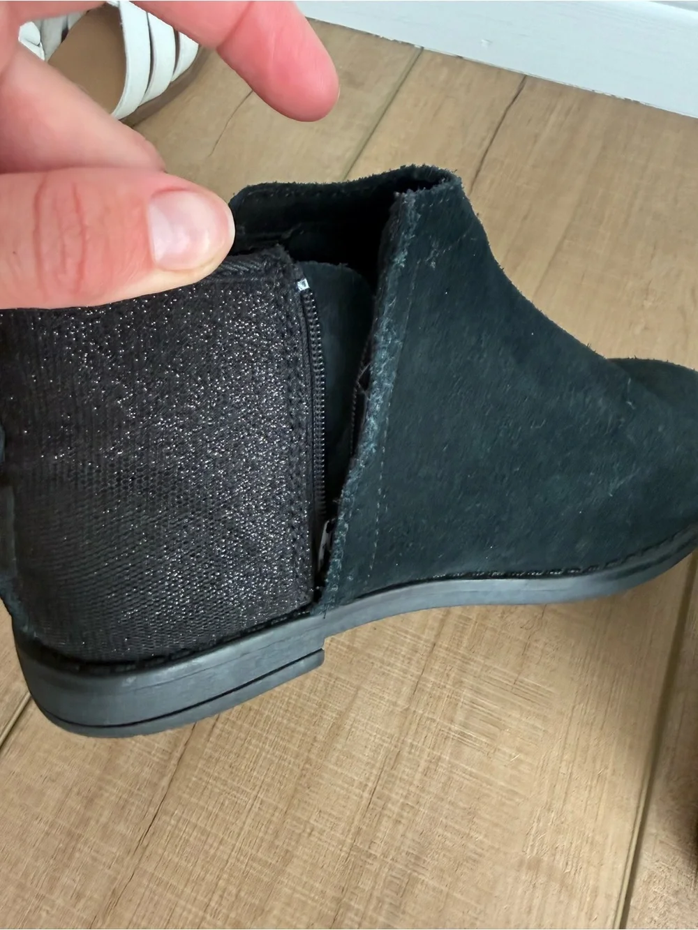 Toms Kids Black Suede Booties